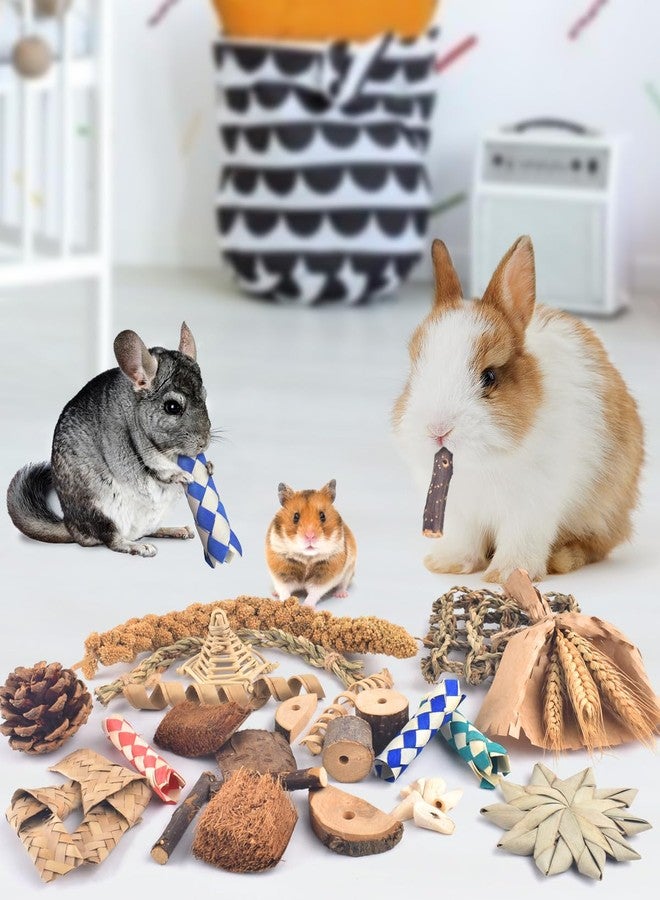 Bissap Rabbit Chew Toy, Natural Bunny Treats Snacks with Timothy Hay Water Grass Mat Coconut Husk Box for Guinea Pigs Chinchillas Hamsters Gerbils and Other Small Pets Teeth Grinding - Image 4